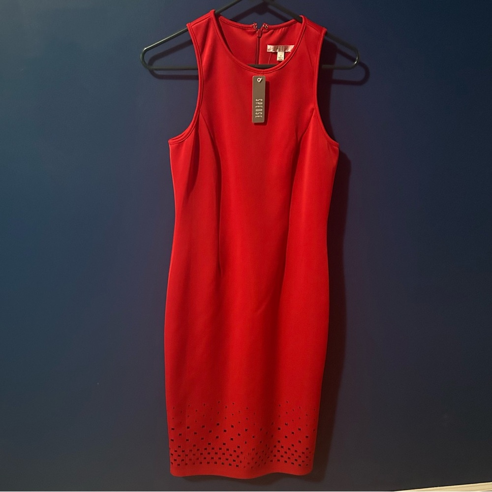 Spense NWT Dress Women’s Size 8 Red Polyester Spandex Blend